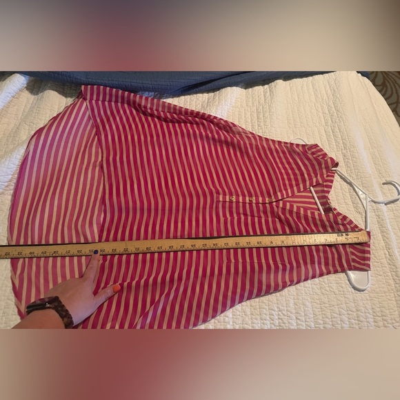 Gianni Bini Striped Women’s Sleeveless Sheer Top Blouse Sz L - Picture 11 of 11